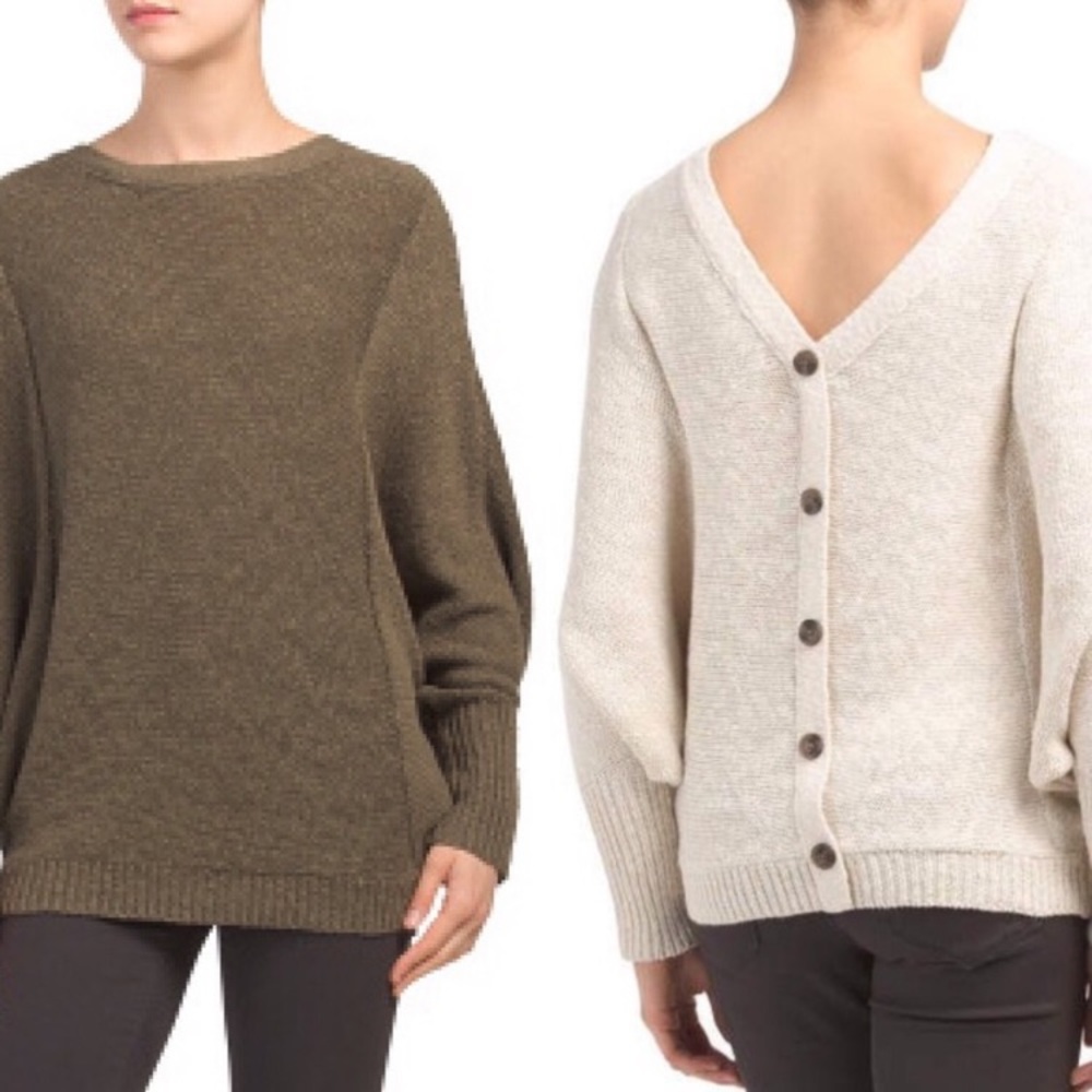 Ruby Moon Button Back Dolman Sleeve Textured Batw… - image 2